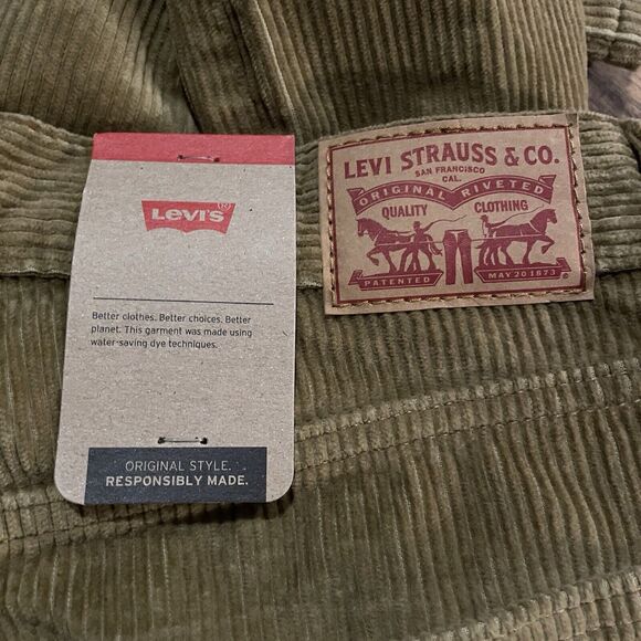 Levis Corduroy Pants 5 Pocket Straight Leg Original Fit Womens 29x30 New - Picture 5 of 11